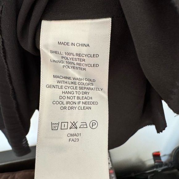 Quince Chiffon Pleated Long Sleeve Mini Dress in Black Size Small - Picture 10 of 13